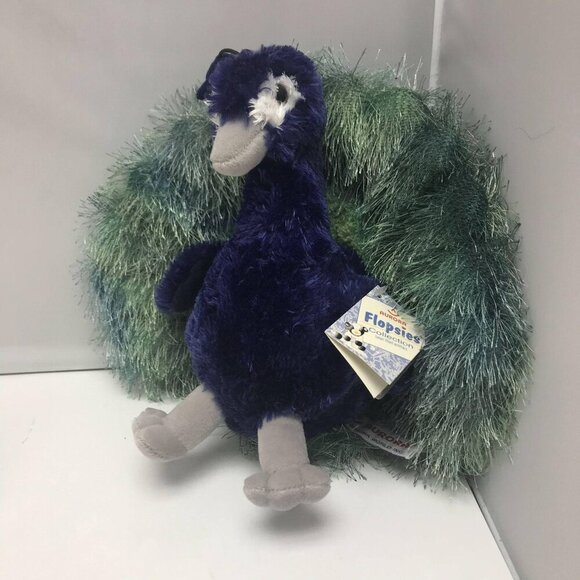 Other - Aurora Flopsies Collection Perry Peacock Blue Green Bird Plush Stuffed Animal 9"